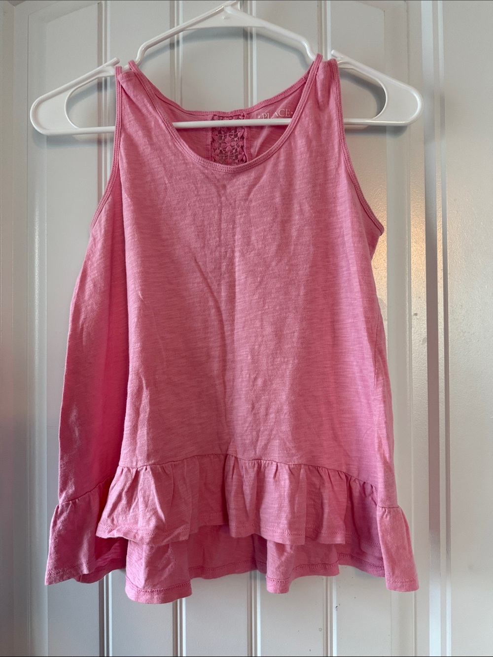 Gently worn The Children's Place Pink Ruffle-Hem Tank Top